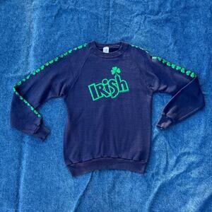 80s Jerzees Irish shamrock graphic pullover